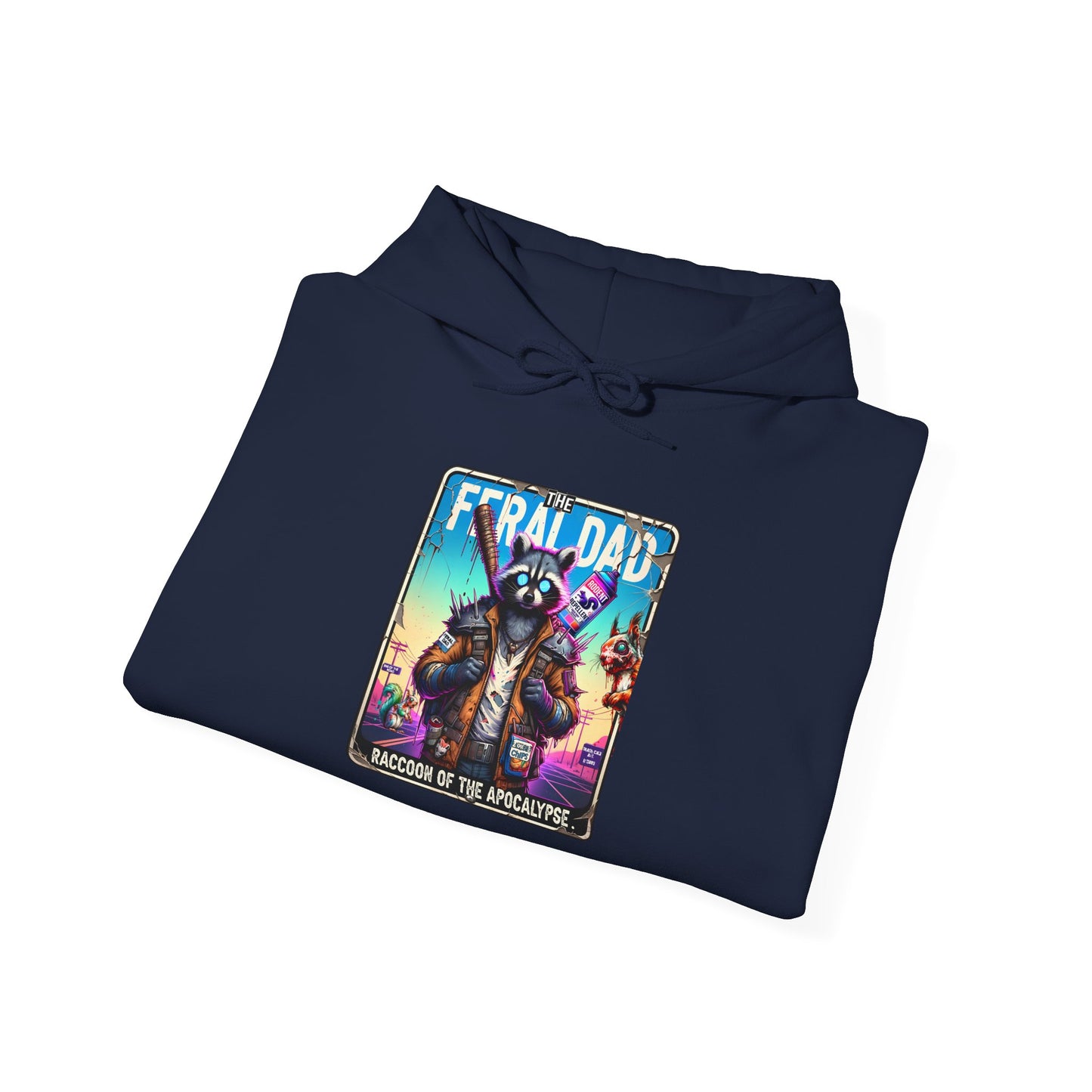 Hoodie – “Feraldad: Raccoon of the Apocalypse” Graphic Pullover