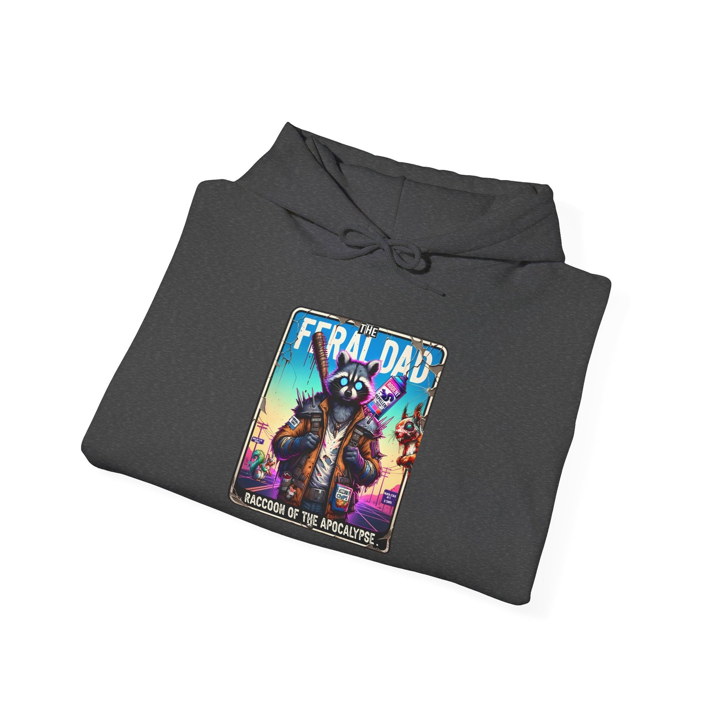 Hoodie – “Feraldad: Raccoon of the Apocalypse” Graphic Pullover