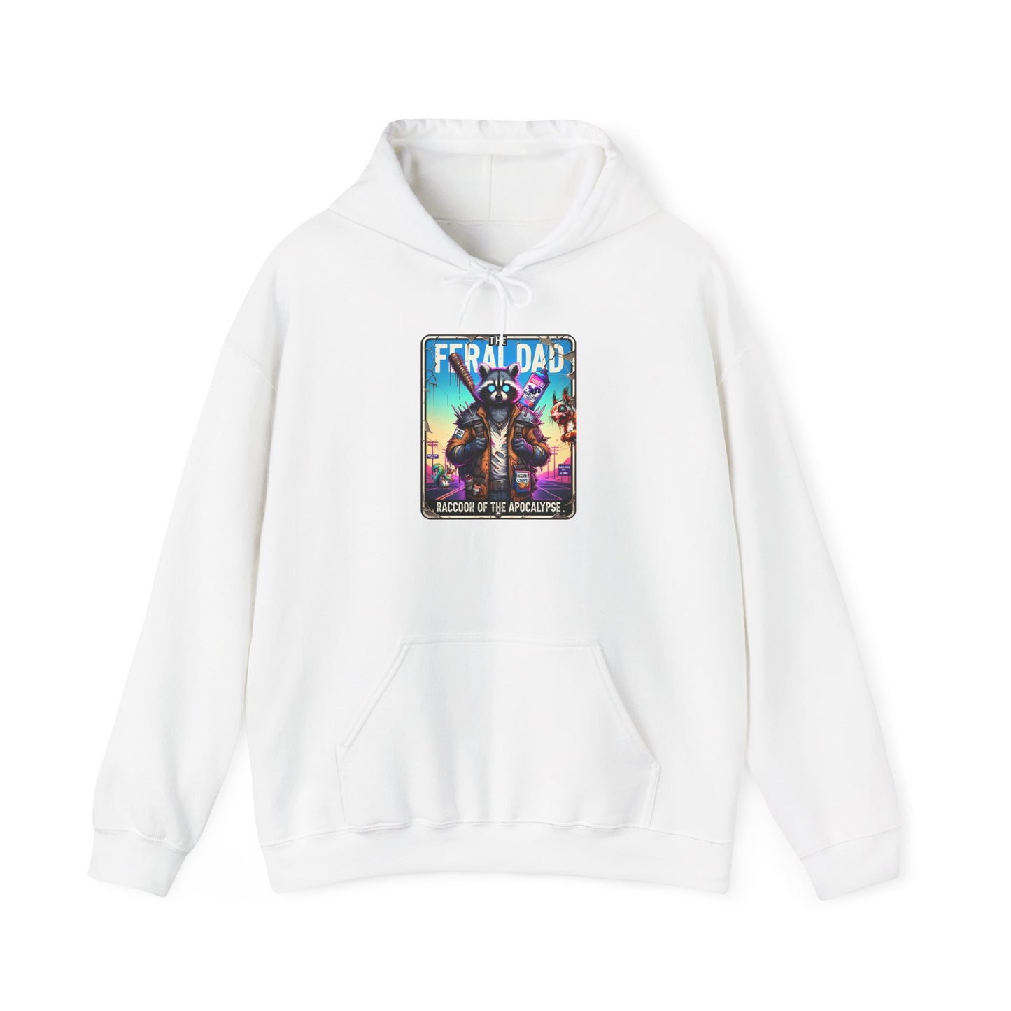 Hoodie – “Feraldad: Raccoon of the Apocalypse” Graphic Pullover