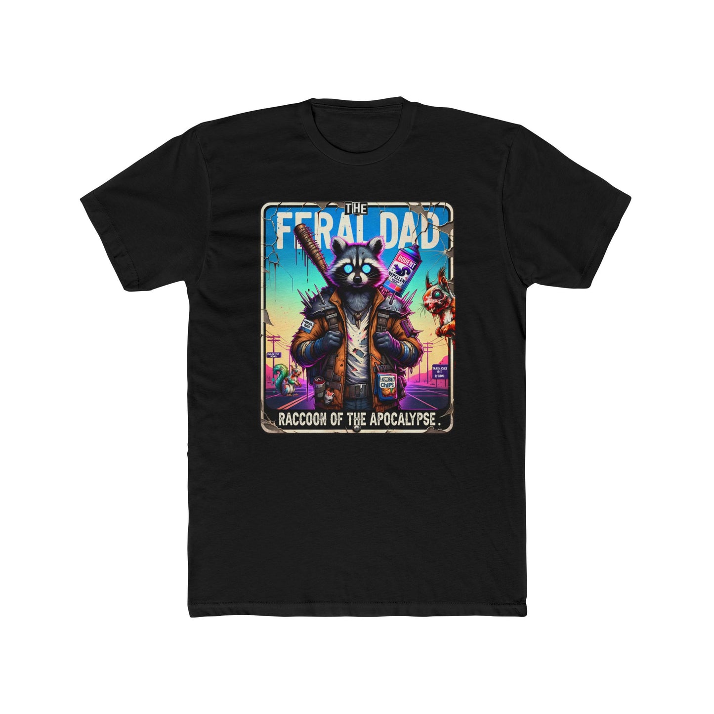 Cotton Crew Tees - “Feraldad: Raccoon of the Apocalypse” Graphic Tee