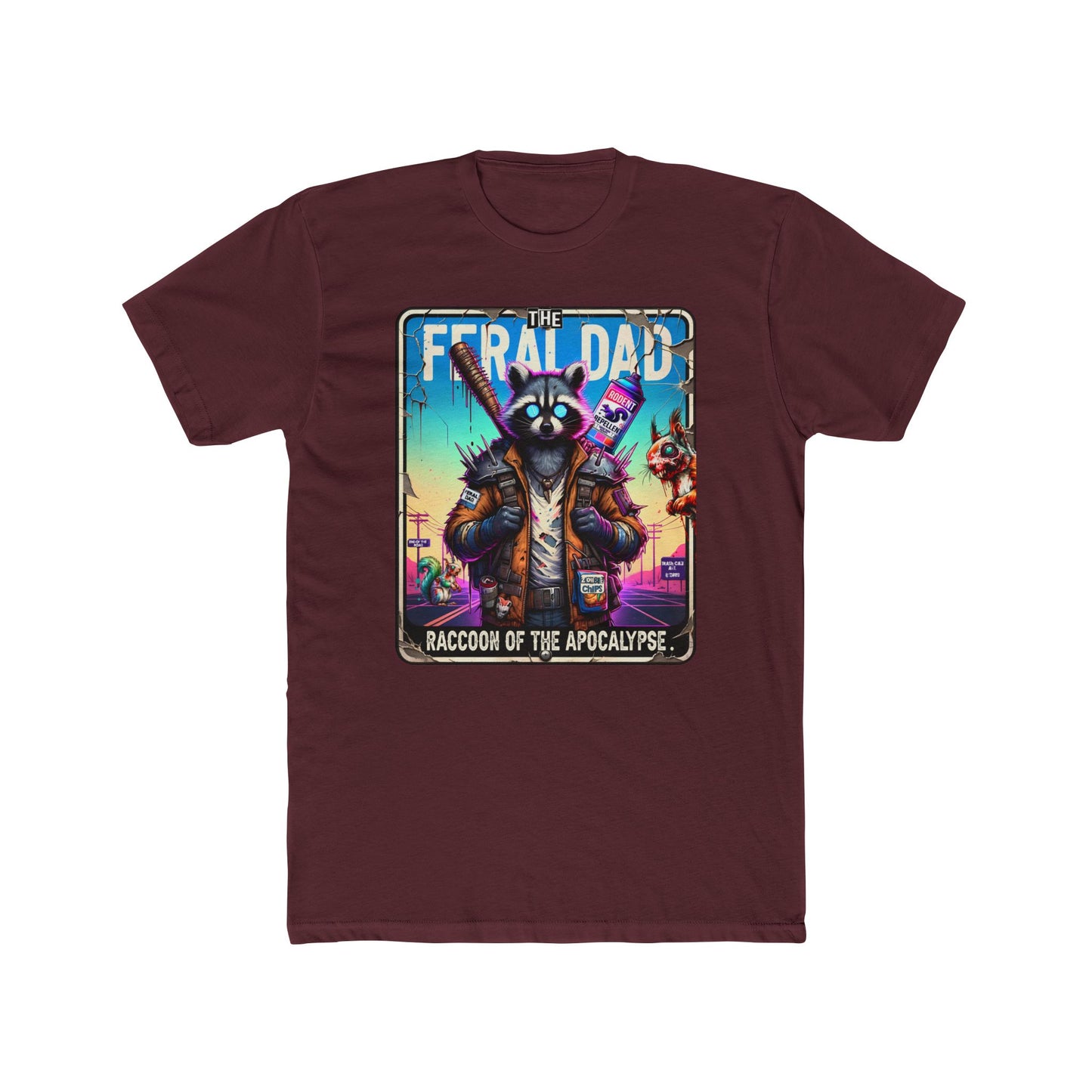 Cotton Crew Tees - “Feraldad: Raccoon of the Apocalypse” Graphic Tee