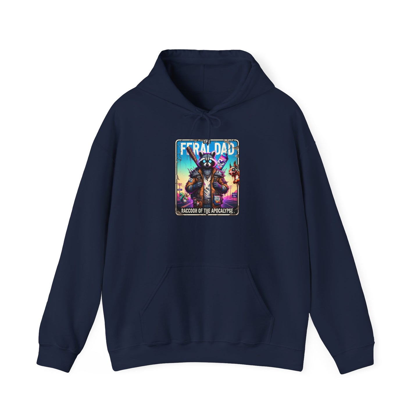 Hoodie – “Feraldad: Raccoon of the Apocalypse” Graphic Pullover