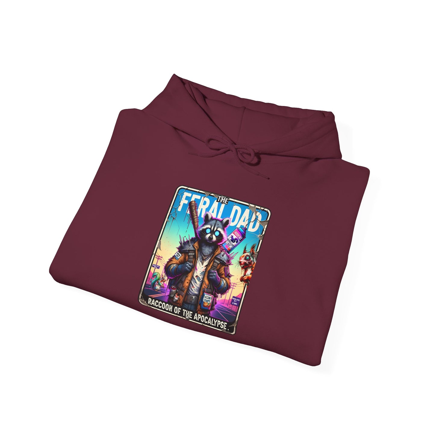 Hoodie – “Feraldad: Raccoon of the Apocalypse” Graphic Pullover
