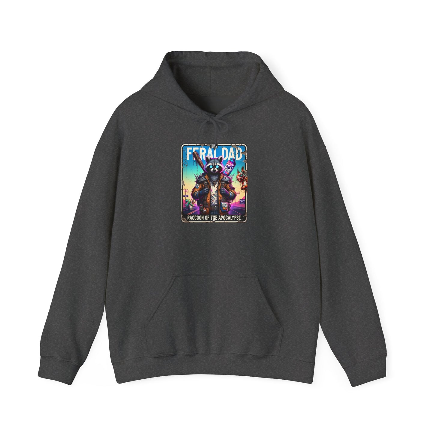 Hoodie – “Feraldad: Raccoon of the Apocalypse” Graphic Pullover