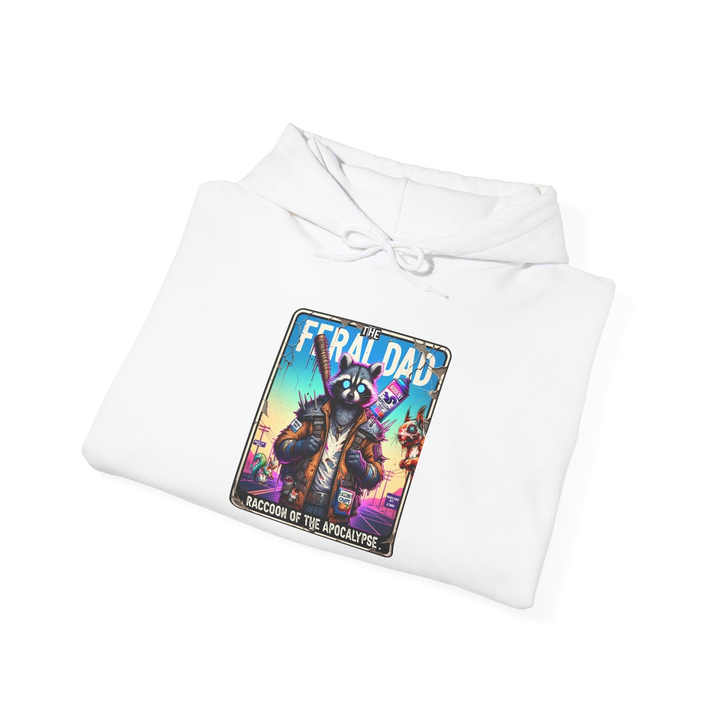 Hoodie – “Feraldad: Raccoon of the Apocalypse” Graphic Pullover