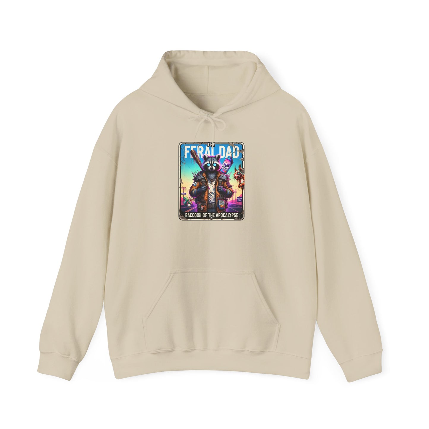 Hoodie – “Feraldad: Raccoon of the Apocalypse” Graphic Pullover