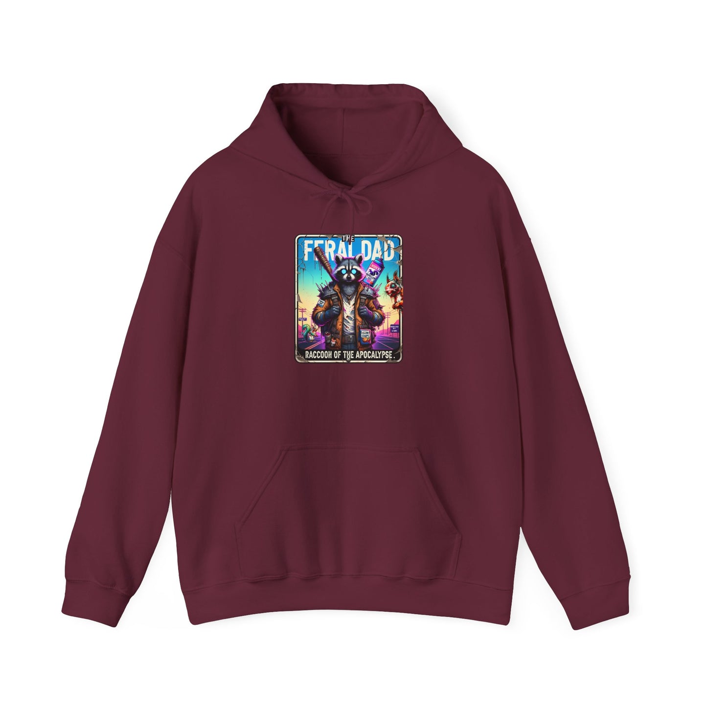 Hoodie – “Feraldad: Raccoon of the Apocalypse” Graphic Pullover