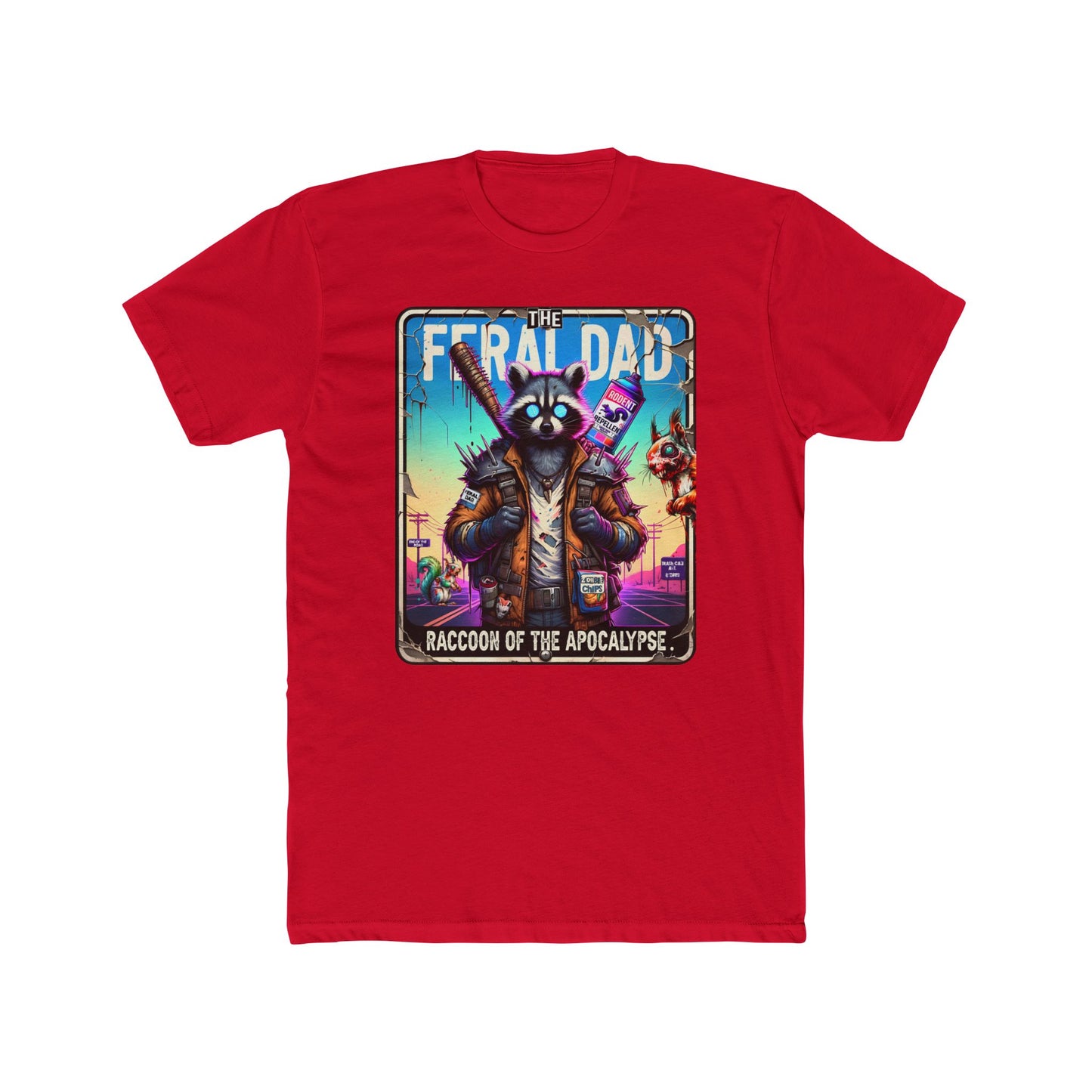 Cotton Crew Tees - “Feraldad: Raccoon of the Apocalypse” Graphic Tee