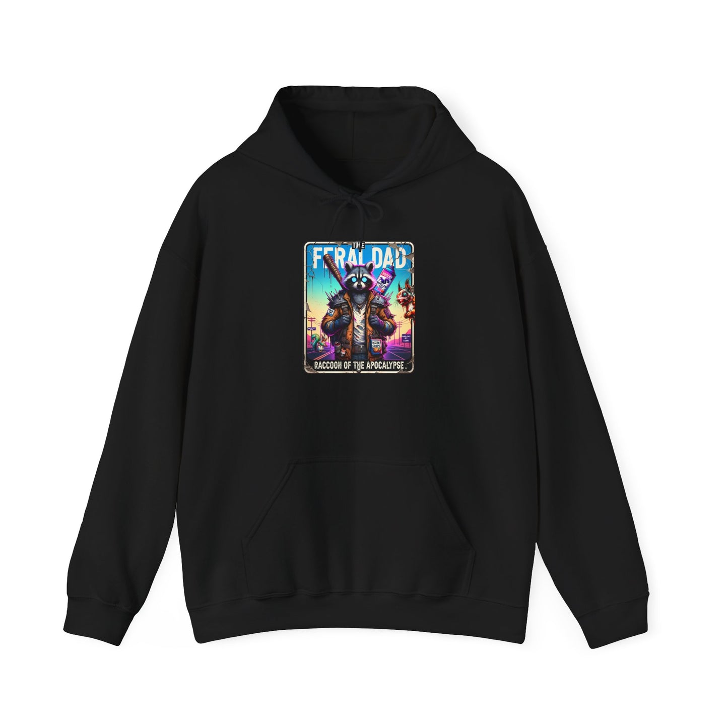Hoodie – “Feraldad: Raccoon of the Apocalypse” Graphic Pullover