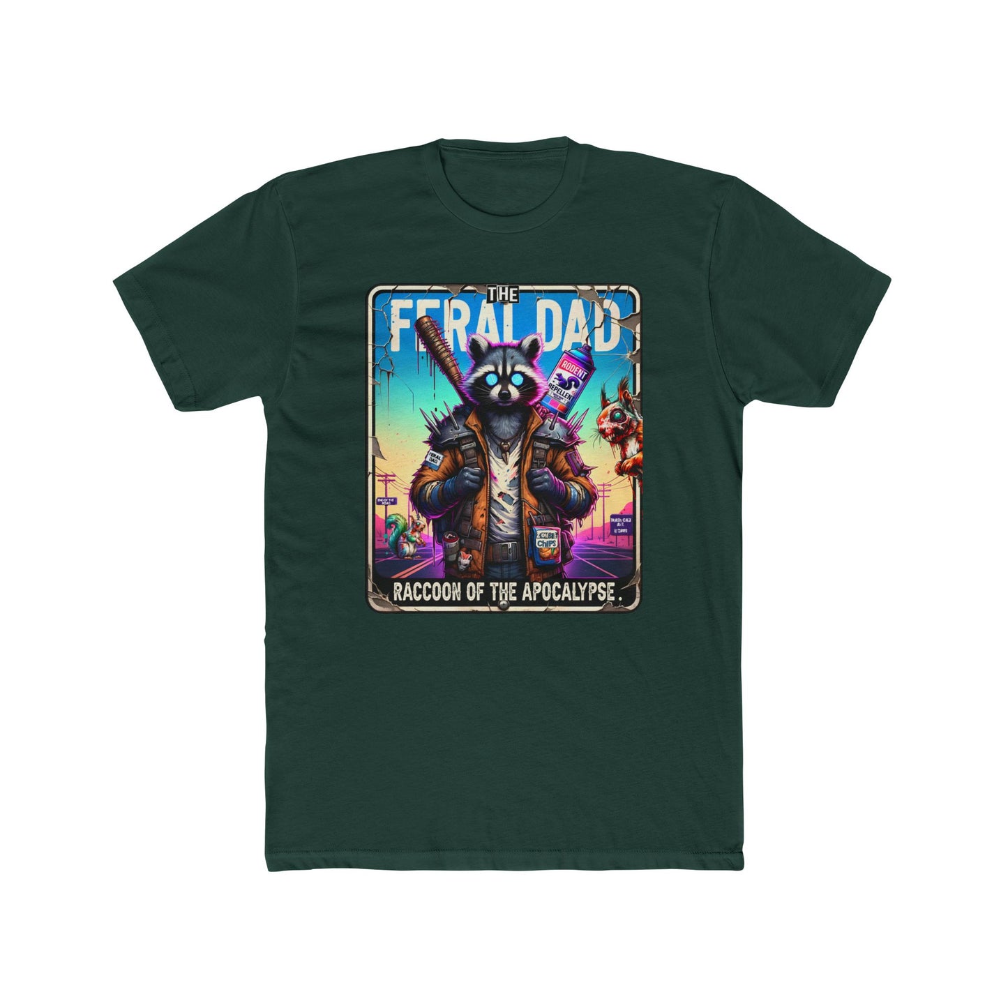Cotton Crew Tees - “Feraldad: Raccoon of the Apocalypse” Graphic Tee