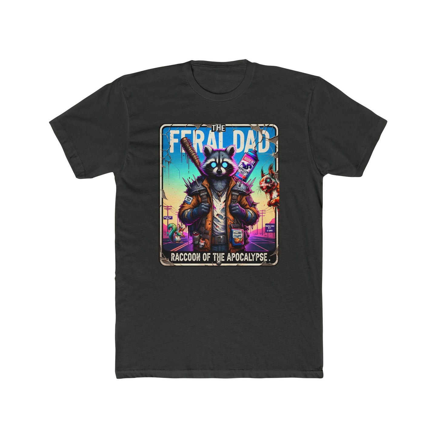 Cotton Crew Tees - “Feraldad: Raccoon of the Apocalypse” Graphic Tee